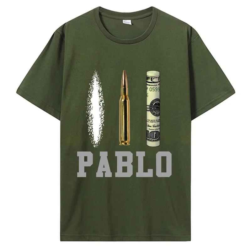 Hot Sale New Men\'s Cotton Tshirt Pablo Escobar Medellin Scarface T-shirts Streetwear Hip Hop Harajuku Funny Cotton T Shirt Tops