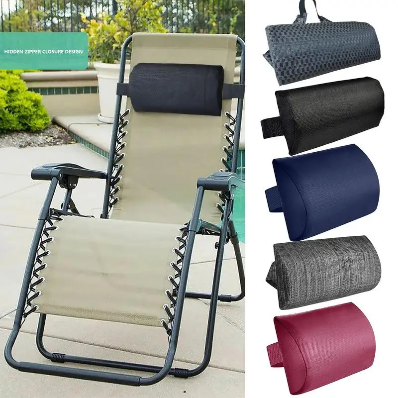 Outdoor Jardim Folding Lounger Cabeça Almofada, reclinável Encosto de Cabeça, Beach Chair Pillow, Terraço Recliner, Lunch Break Pillow