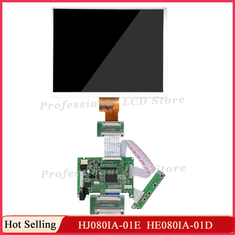 Original New 8 Inch LCD Display Screen Panel IPS 1024*768 HJ080IA-01E Tablet HD HE080IA-01D With VGA HDMI Driver Board Kit