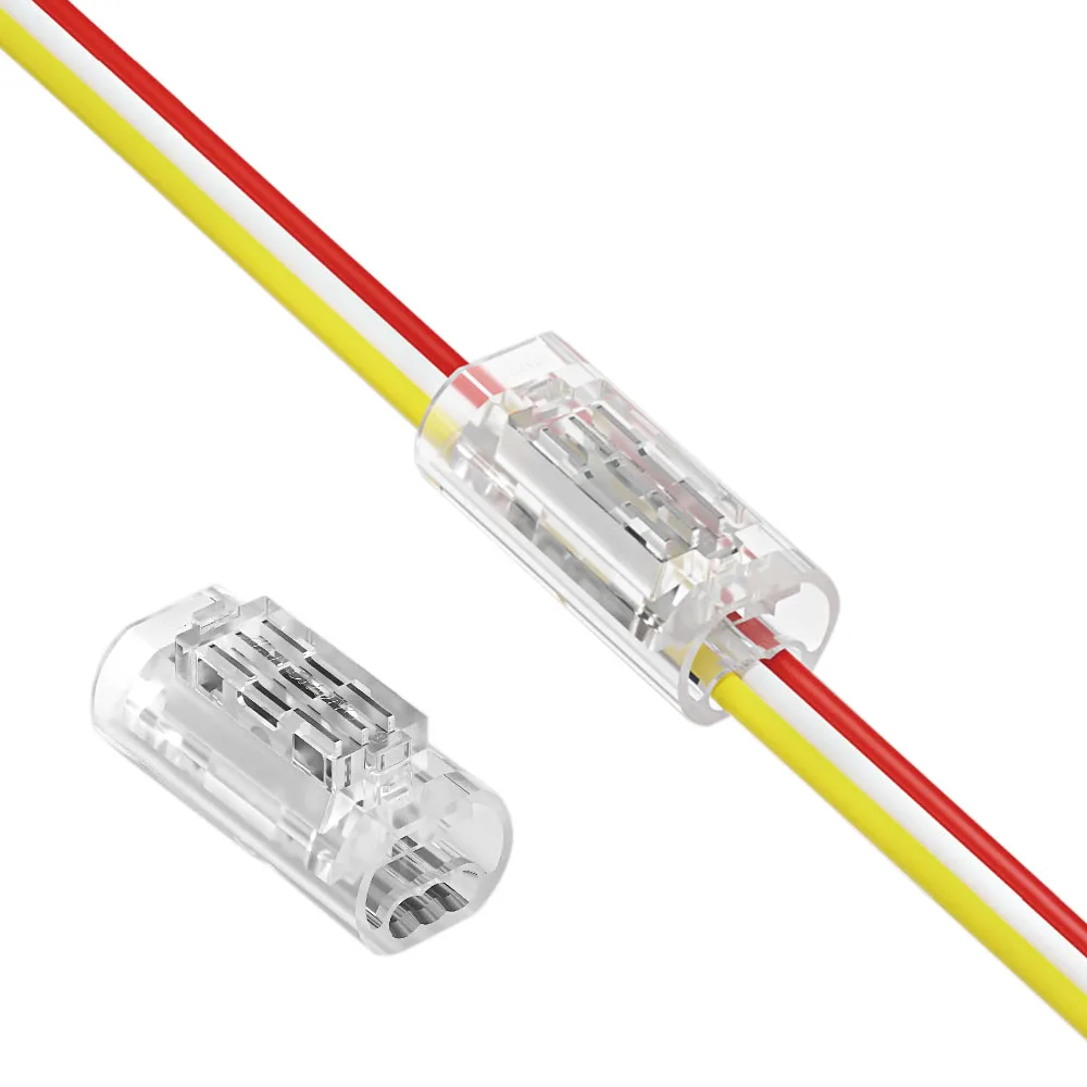 

Low Voltage Wire Connectors 3 Pin, Quick Splice Joints 22-20 AWG, No Strip Insulation Piercing clips, Solderless Crimp for LED