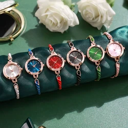 1PC Fashion Women's Watch New Round Dial Unique Design Quartz Bracelet Watch in 5 Colors