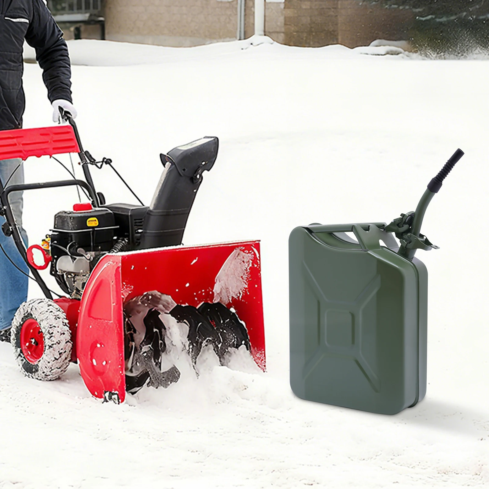 

Metal Gasoline Can with Flexible Spout, 5.28-Gallon Portable Fuel Tank, Leak-Proof & Durable for Outdoor Emergency Backup