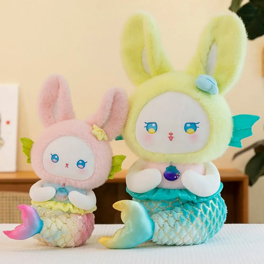 Creative Dress Up Mermaid Rabbit Plush Doll Stars Simulation Rabbit Plush Toy Fluffy Soft Cartoon Anime Fluffty Doll Home Decor