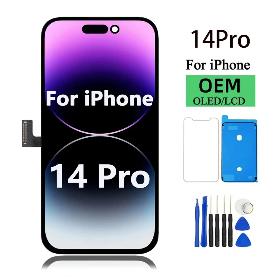 Pantalla OLED para iPhone 14 Pro, LCD con táctil y digitalizador, 3D Touch, repuesto