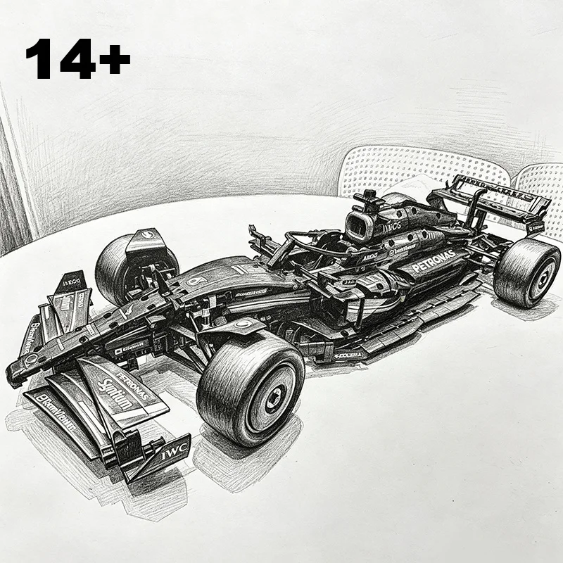 Technical IN stock 2026 NEW Formula Racing Car Building Block W14 E Model Super Sport Car Assembly Vehicle Toy Gift For Teenager