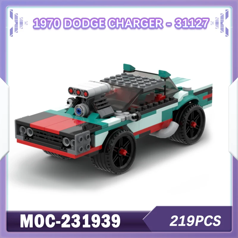

219PCS MOC-231939 Speed Champions Building Block 1970 dodge charger - 31127 Model Brick Set Creative BOYS TOYS XMAS Birth Gifts