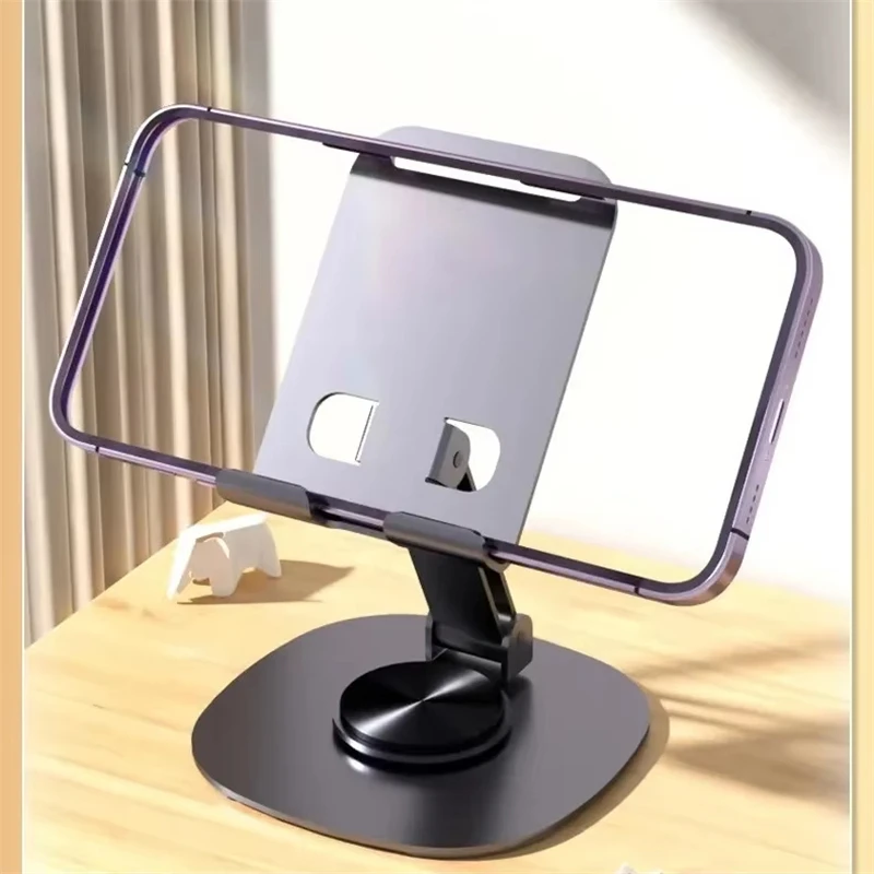 100% Metal Rotatable Mobile Phone Holder Lazy Person Chasing Video Relief Hand Fatigue Desktop Tablet Stand