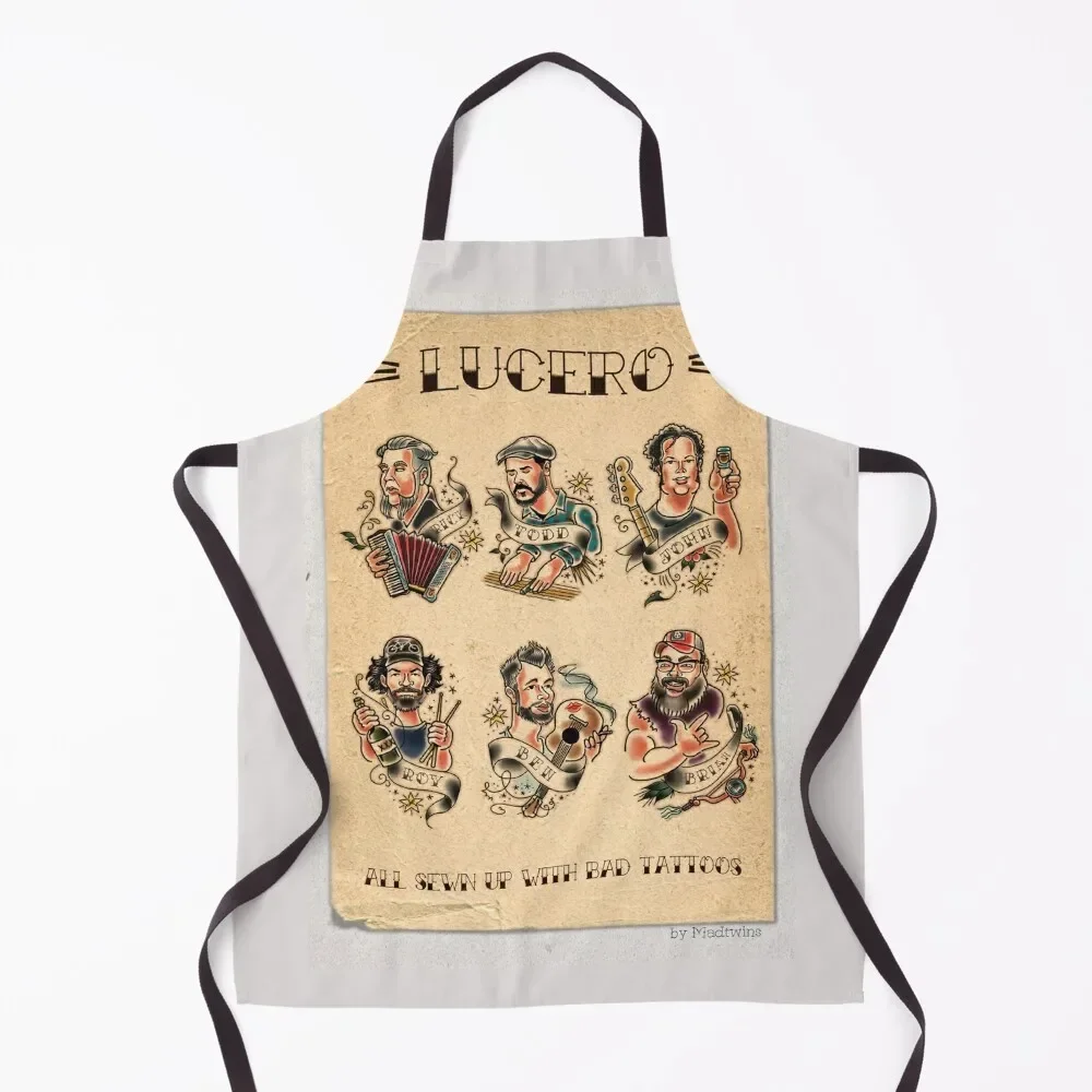 

Lucero Bad tattoos poster by Mad Twins Apron painters Waterproof Kitchen Woman Apron