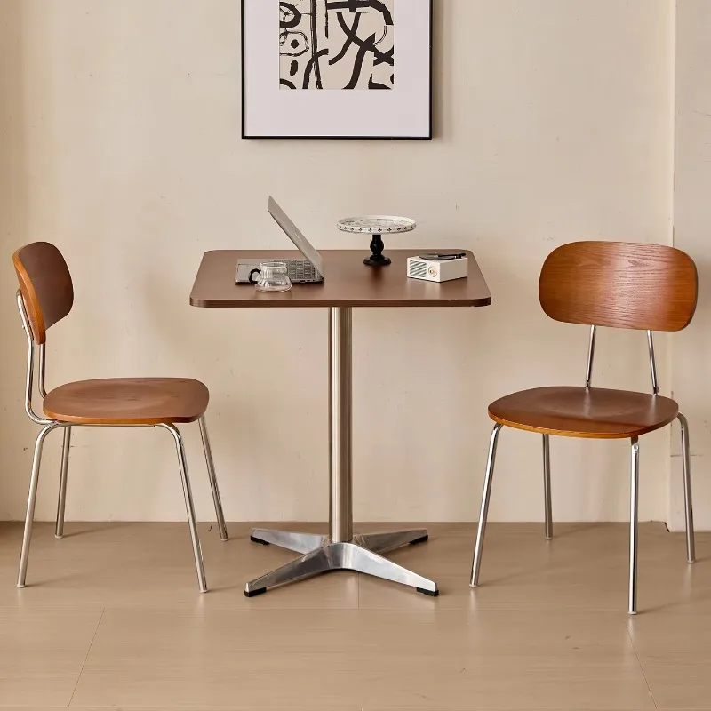 French-style Vintage Wood Dining Tables And Chairs Set For Caf Restaurant Bakery Dessert Shops Table And Chair Set