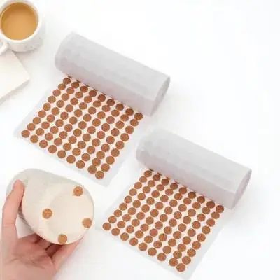

2000Pcs Soft Cork Bumper Pads Self Adhesive Cabinet Door Protectors Furniture Noise Dampening Circles Door Bumper