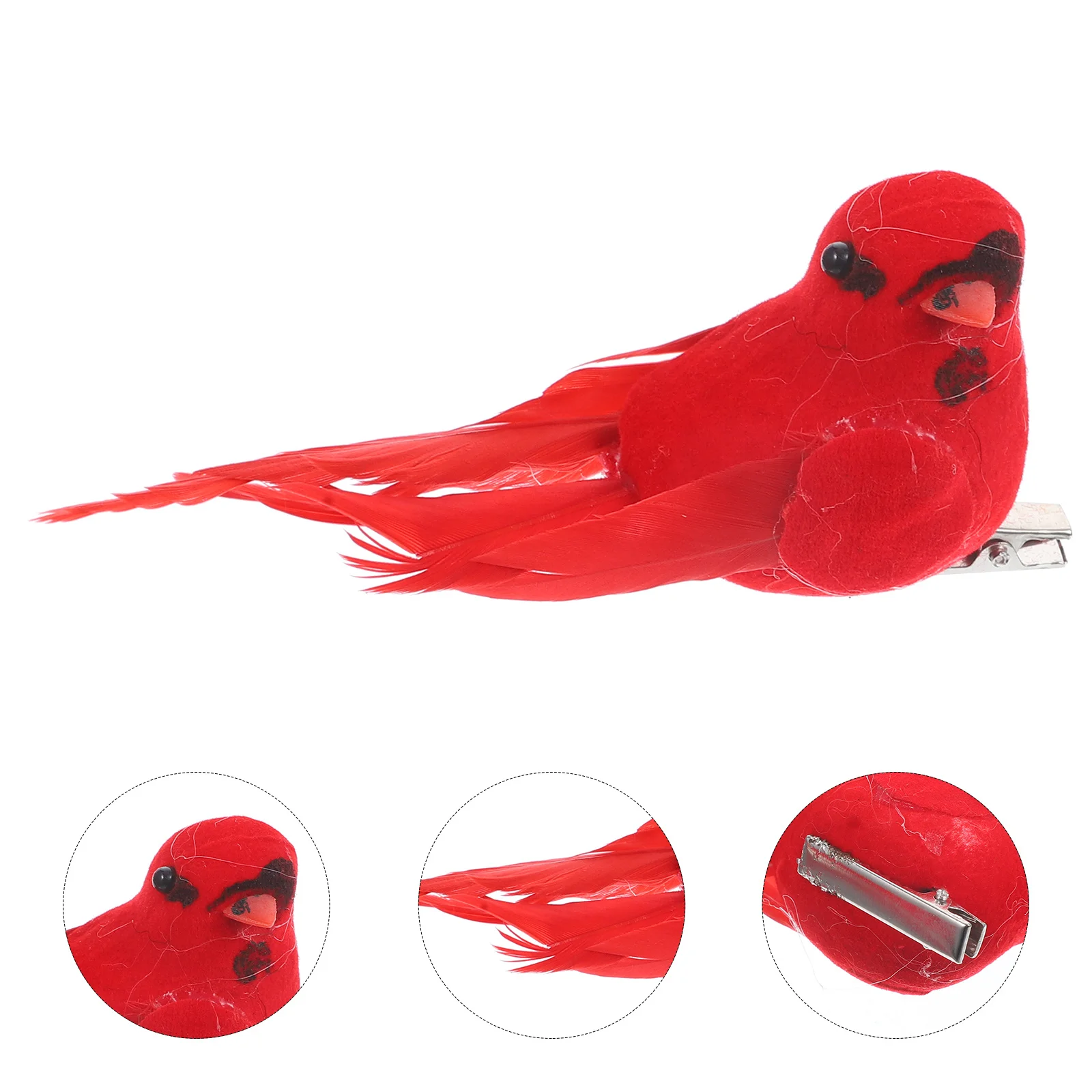 

10pcs Christmas Tree Hanging Ornament Realistic Cardinal Birds Decor For Xmas Tree Wreath Garland Hat Clothes Party Decoration