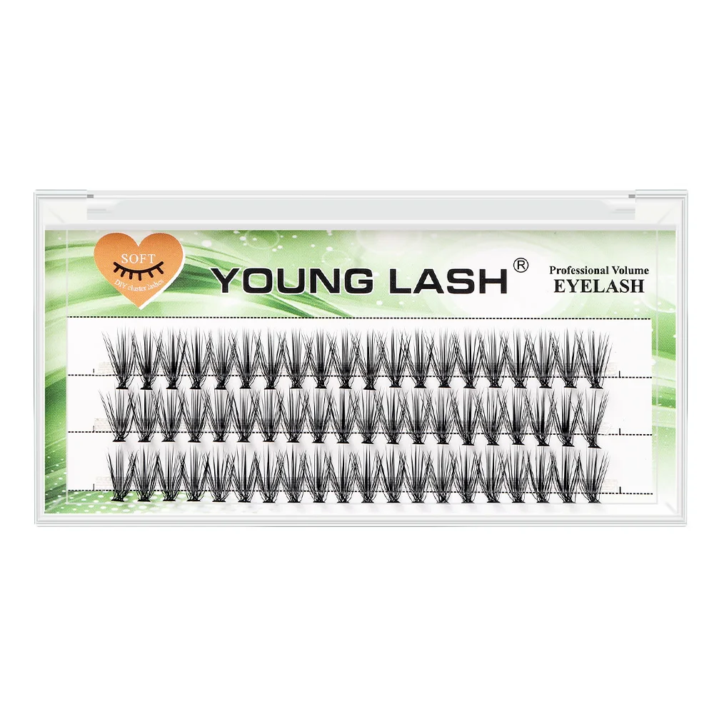 YOUNG LASH 20D L Curl Cluster Eyelash Extensions Natural Soft Individual Lashes Makeup Tools Cilias Volume Premade Fans