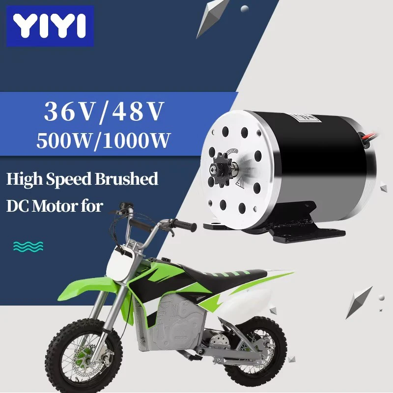 36V 48V 500W 1000W Szybki szczotkowany silnik prądu stałego do pojazdów elektrycznych Gokart Skuter E Rower Zmotoryzowany rower ATV Motorower Ebike