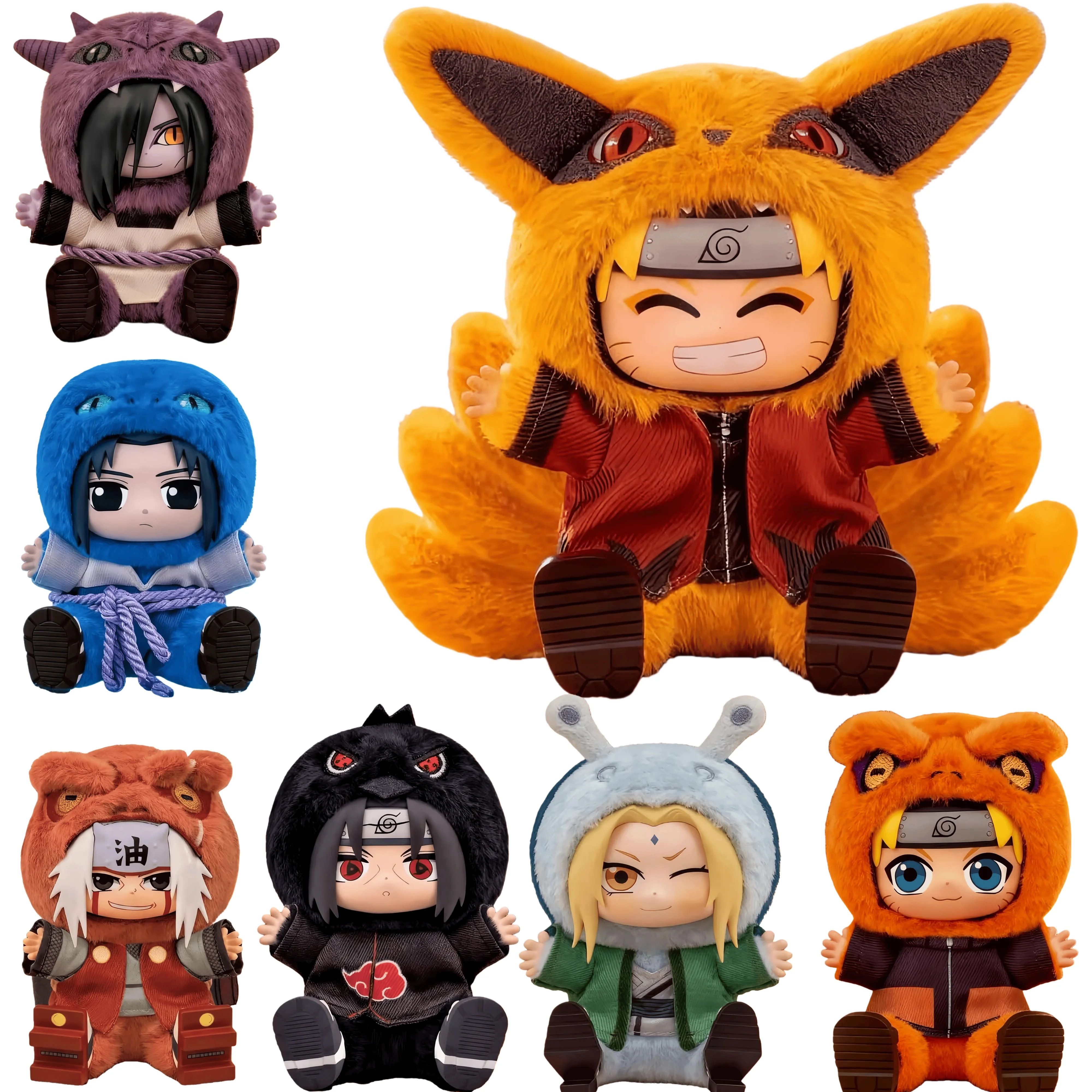 

Eaki New Cute Hand Party Sitting Blind Box Naruto Uchiha Itachi Anime Plush Doll Articulated Figure Trendy Toy Gift