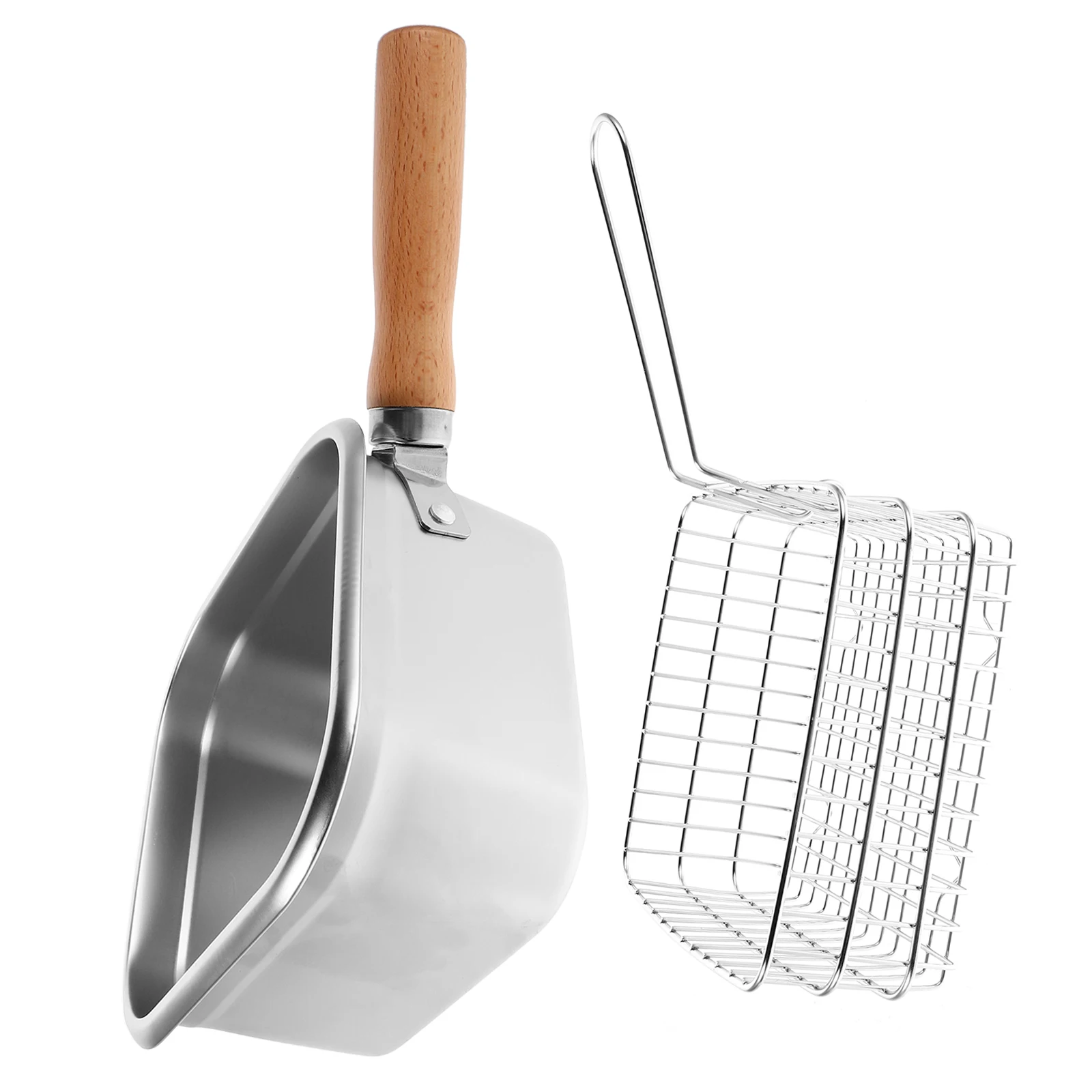 

Portable With Basket Mini Stove Stainless Steel Fish For Home Kitchen Compact Oil Frying Pot Lightweight Square Frying Pan For
