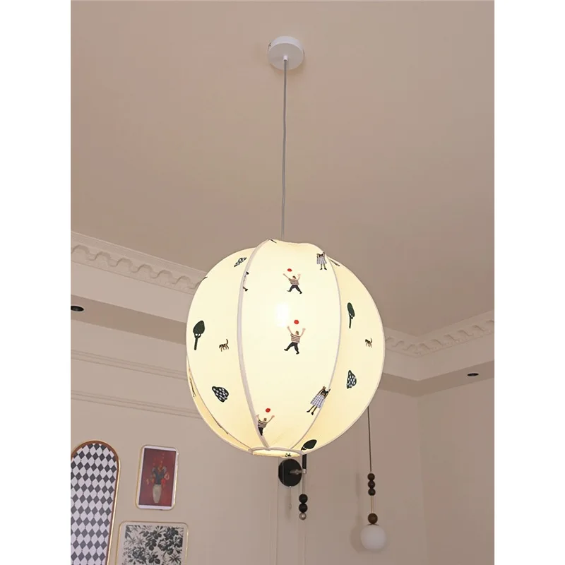 

Fabric Park Children's Chandelier Cotton and Linen Handmade Cartoon Lampshade Japanese Cloakroom Study Bedroom Light
