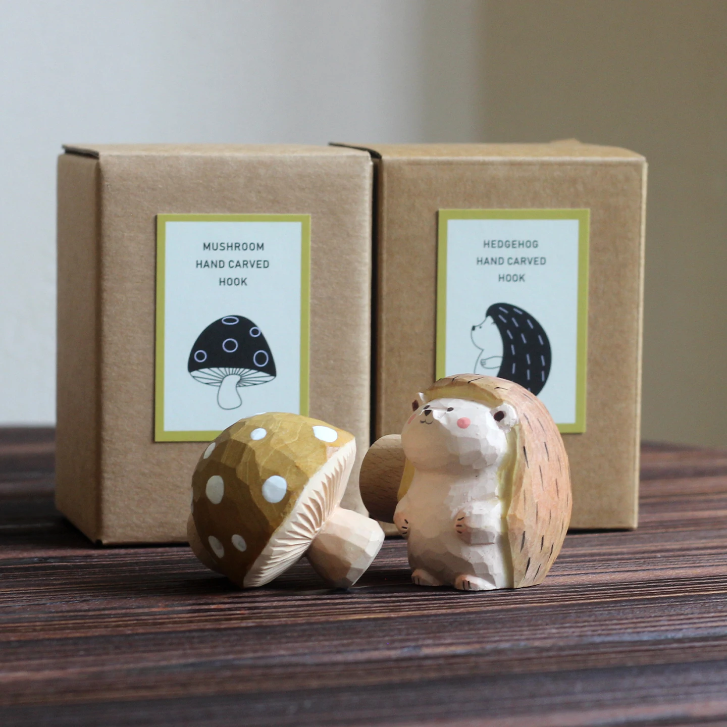 Maniglia per porta dell'armadio con gancio a fungo riccio, carino, fatto a mano, creativo, decorazione della stanza dei bambini, portico dei cartoni animati