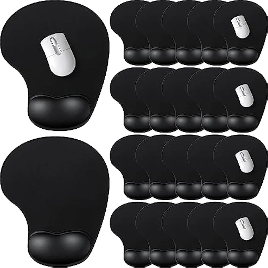 24 Pcs Ergonomic Mouse Pad with Wrist Support Office Mousepad Gaming Black Mouse Mat Mouse Wrist Pad Desk Accessories Workspace