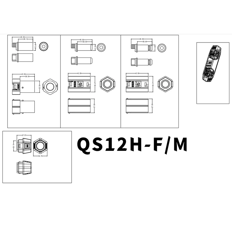 QS6H QS8H Anti-spark connector 60A-250A high current aircraft model lithium battery plug silver-plated anti-shedding QS10H/QS12H