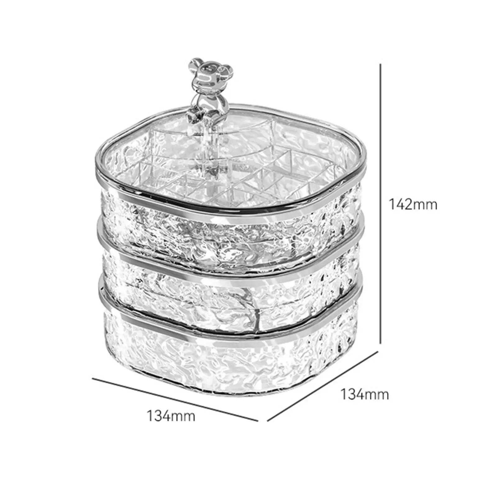 Rotating Jewelry Storage Box Fashion Multifunctional Hair Accessories Organizer for Bracelets Hair Ties Earrings Rings Dorm