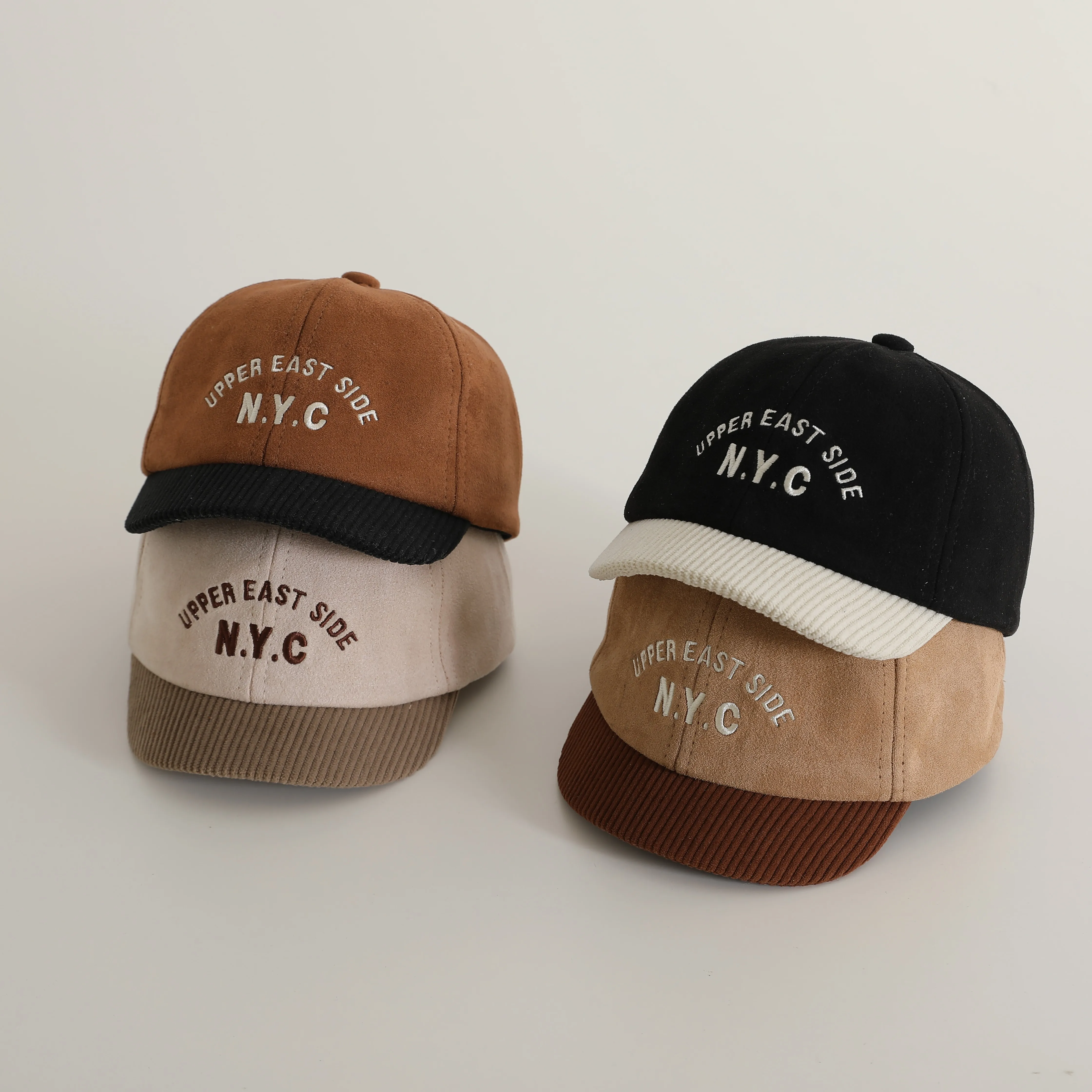 Fashion Boy Girl Baby Short Eave Baseball Caps Children Cotton Peaked Cap Infant Embroidery Letter Casual Hat Kid Sunscreen Hats