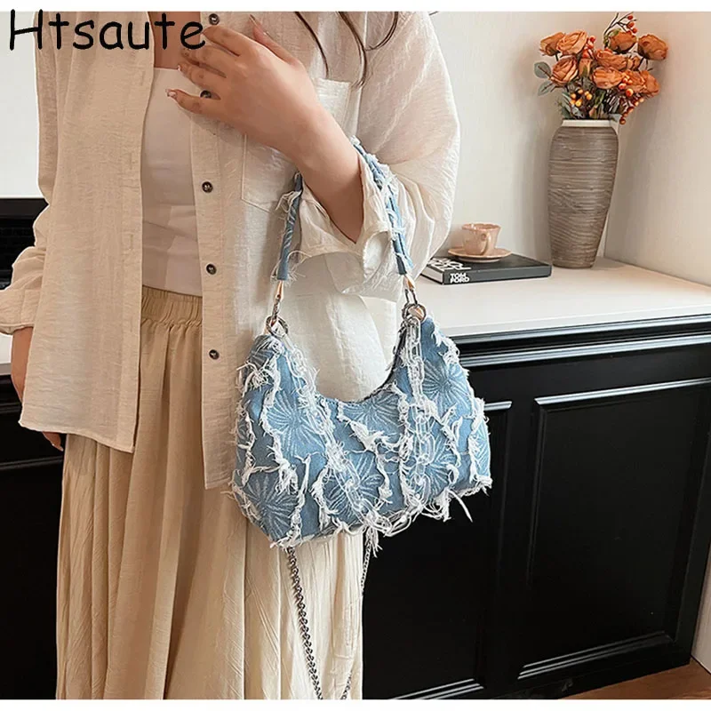 

Women Denim Crossbody Bags luxury Brands Chain bags Vintage Single Shoulder Bag Ladies Daily Used Mini Handbags hand bag ladies