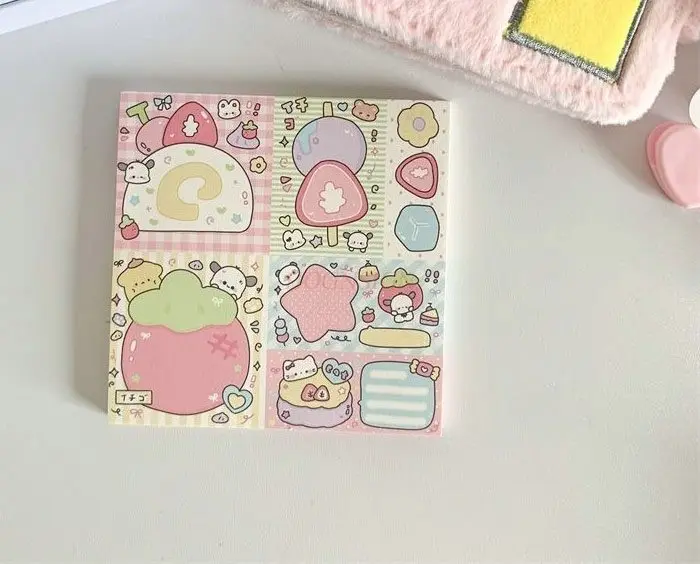 1book Cute cartoon notebook with high aesthetic value, student notebook with tearable notes, notepad, and notebook