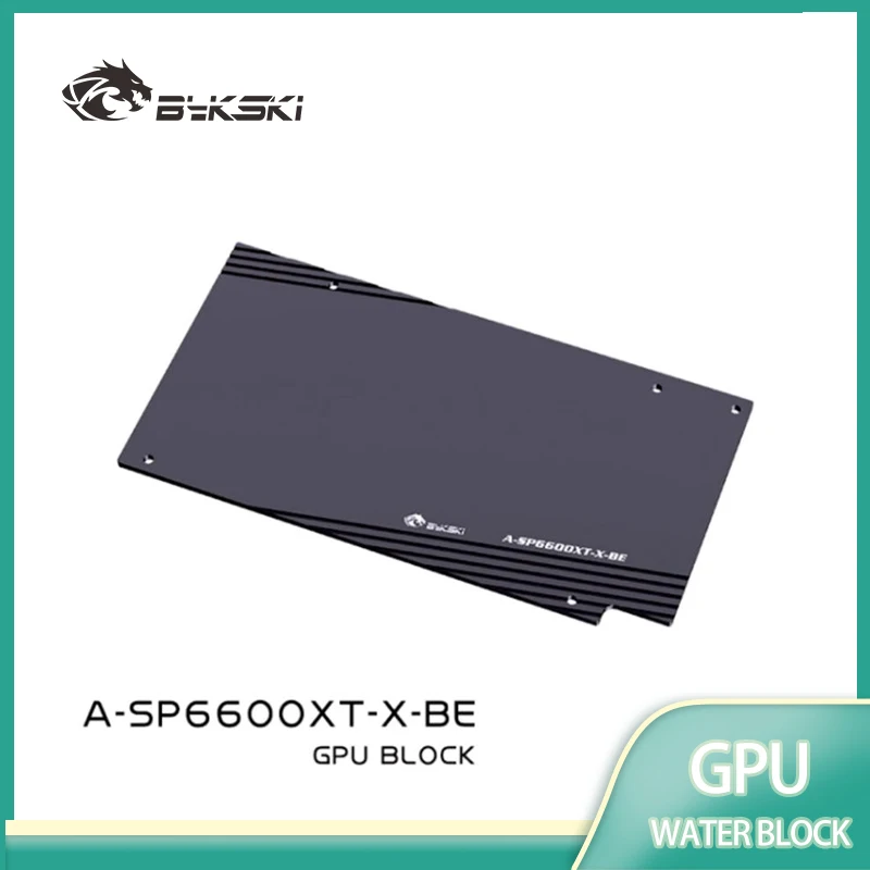 Bykski GPU Water Block for SAPPHIRE Radeon RX6600XT Pulse OC Graphics Card Cooled / 0.3mm Jet Micro-waterway A-SP6600XT-X