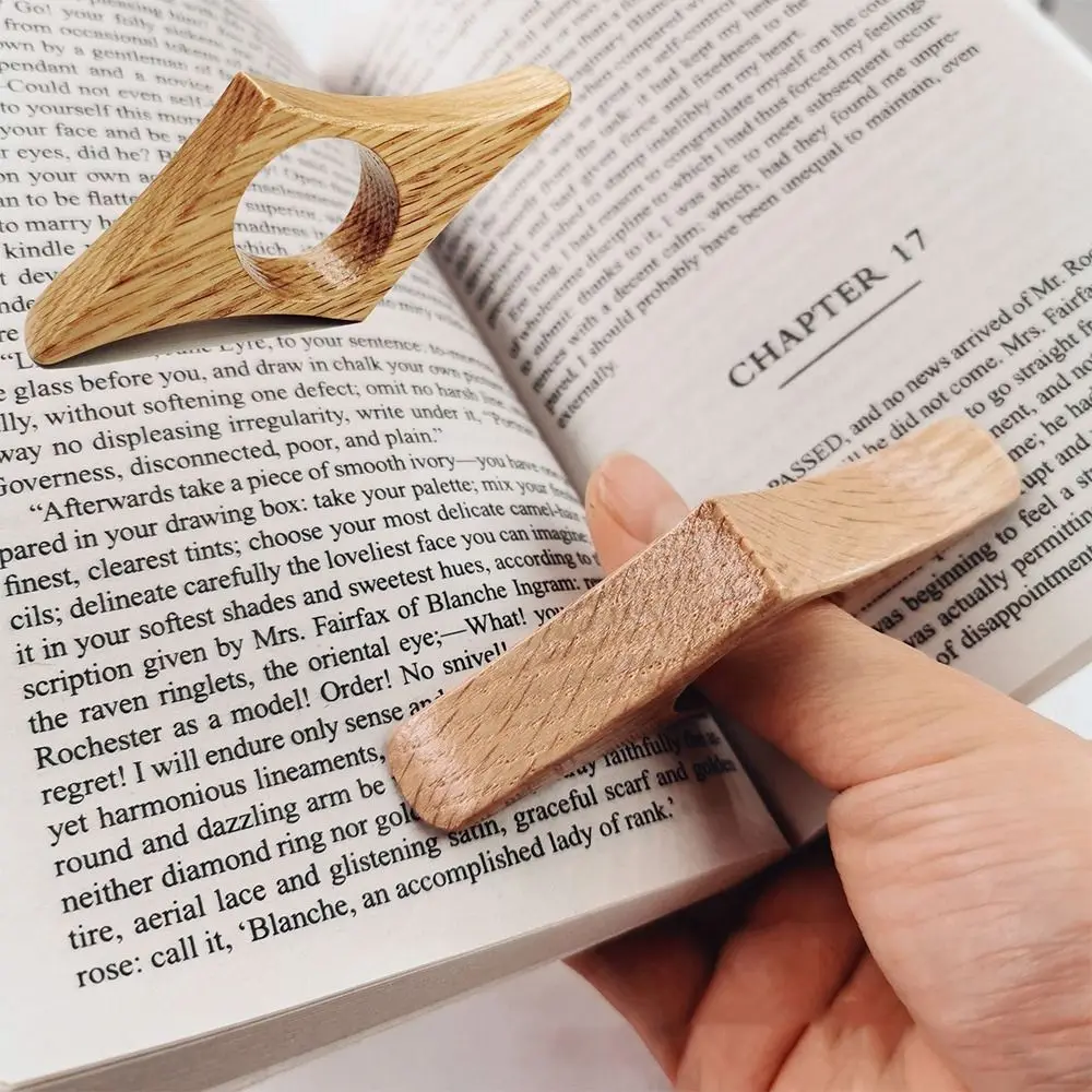 One Hand Reading Bookmarks Page Turning Fixed Wooden Thumb Bookmark Fast Reading Aids Tools Thumb Book Support School Office