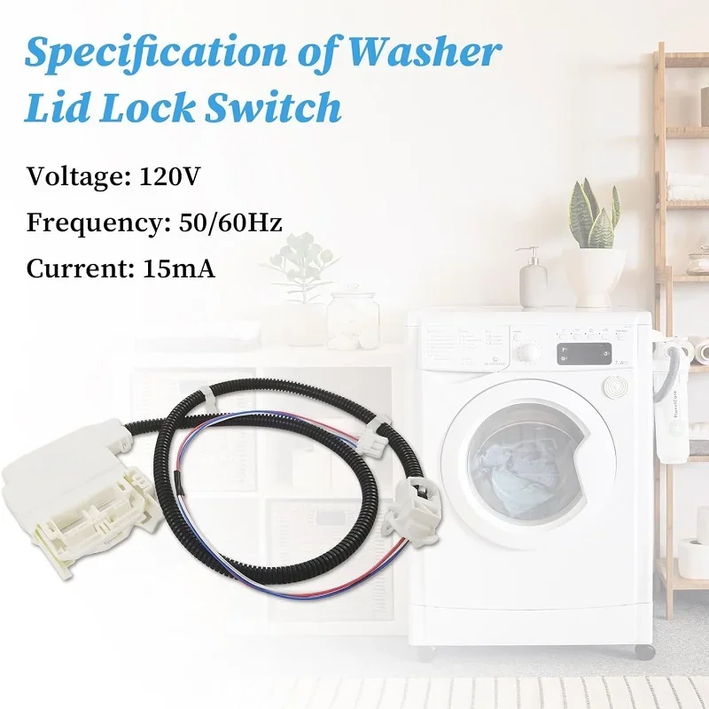 

VARONGHKOO Washer Lid Lock Assembly with Wire Harness WH08X32657 WH08X31222 for Most Ge Washing Machine Door Latch AP7033485