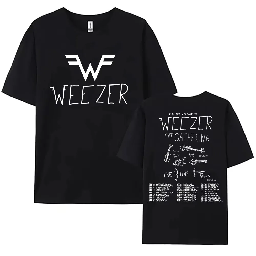 Weezer The Gathering Tour 2026 T-shirt Cotton Soft Women/Men Tshirts Summer Short Sleeve O-neck Tees Design Graphic Print Shirt