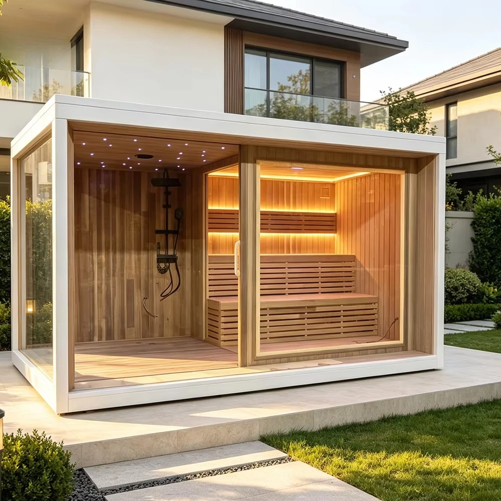 FOODLINE Sauna Large View Tempered Glass Sauna Door For Home Villa Decorative Indoor Sauna Room