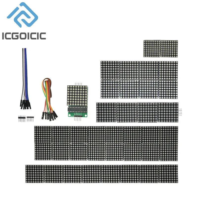 1 / 2 / 4 / 8-bit MAX7219 60×60 Dot Matrix Module Microcontroller LED Display Module For DIY KIT With Cable