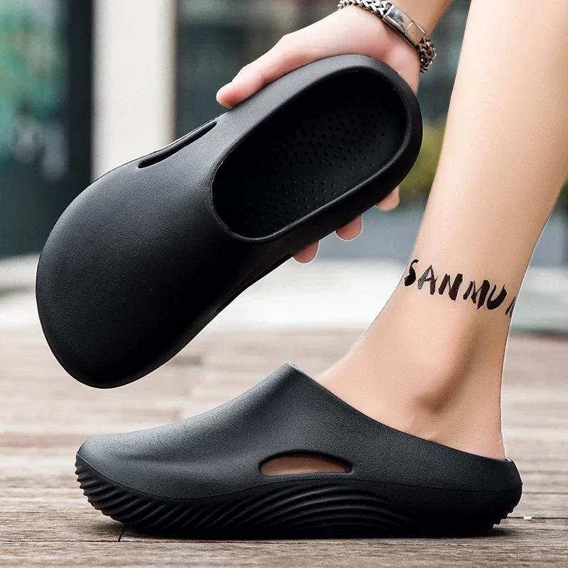 

Eva Men Slippers WaterProof Non-slip Chef Shoes Breathable Slip on Home Casual Slippers Lightweight Beach Sandals Garden Clogs