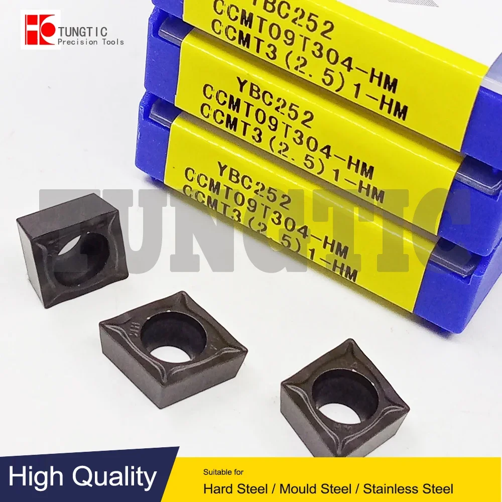 

CCMT09T304-HM YBC252 Milling Cutter CNC Tools Insert Lathe Machining Tools Lathe Cutting Tool Metal Turning Tools CCMT 09T304