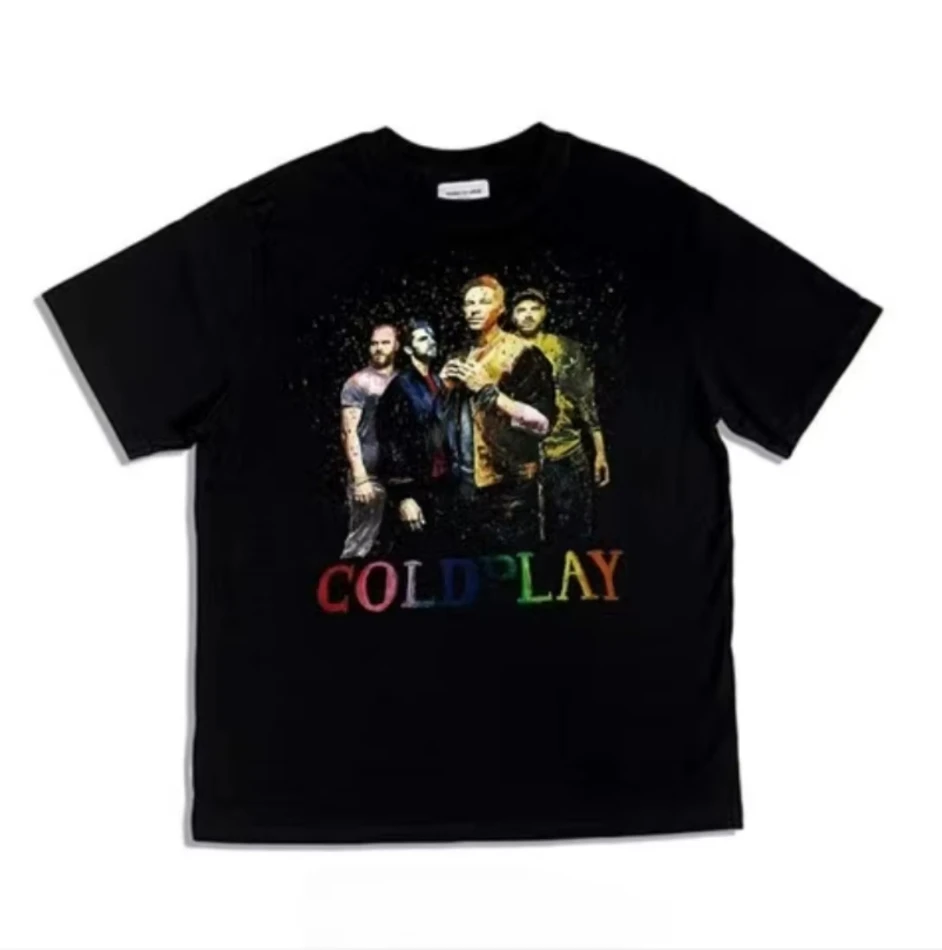 Coldplay Chris Martin Poster Print T-shirt Cotton Loose Punk