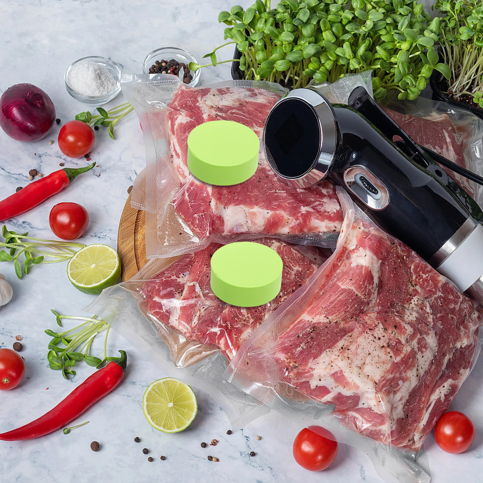 

4Pcs Magnetic Food Weights Preventing Floating Cooking Sinkers for Vide Machines Kitchen Magnets Food Grade Reusable