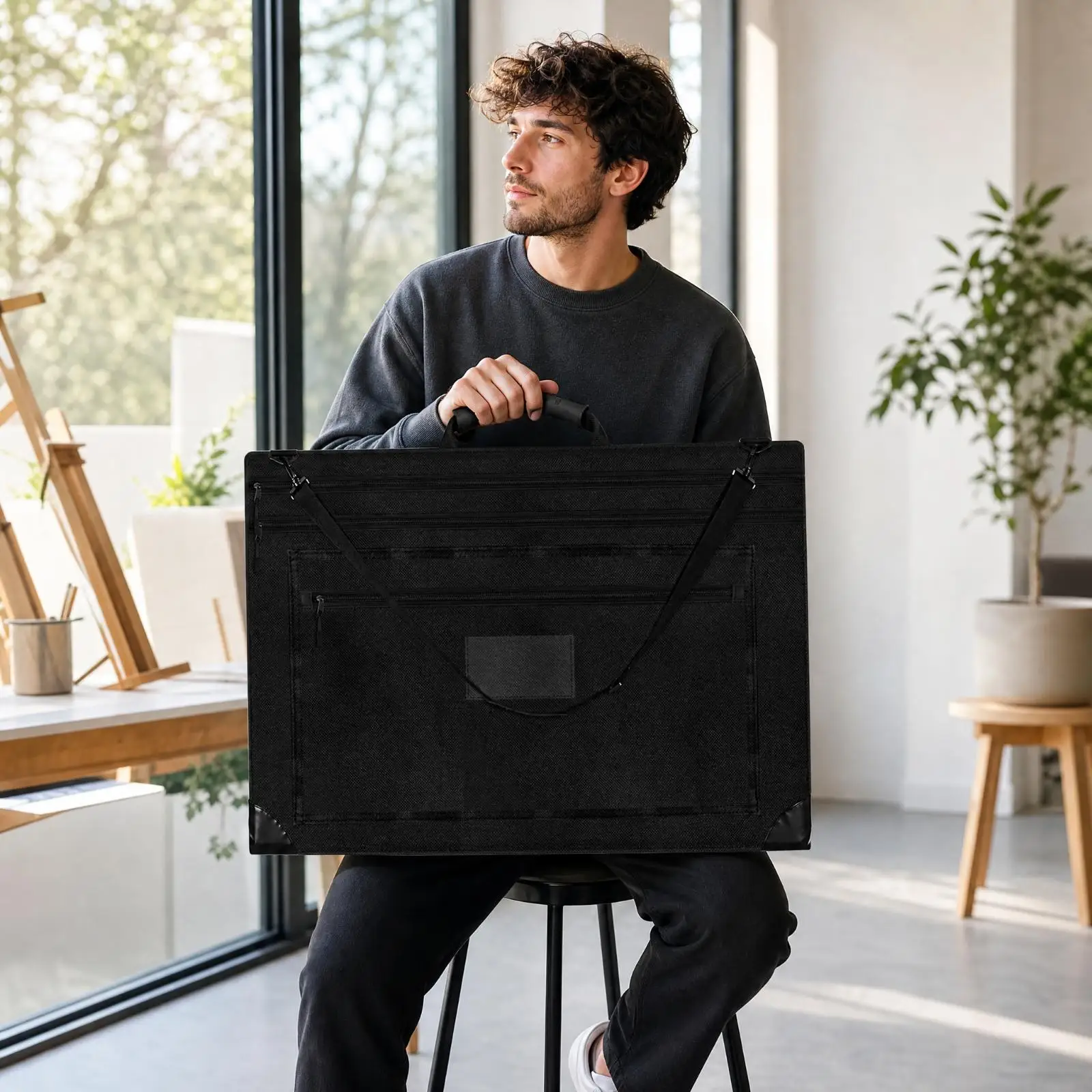 artist-carrying-case-lightweight-artist-portfolio-carrying-bag-art-portfolio-with-side-pocket-waterproof-tear-resistant
