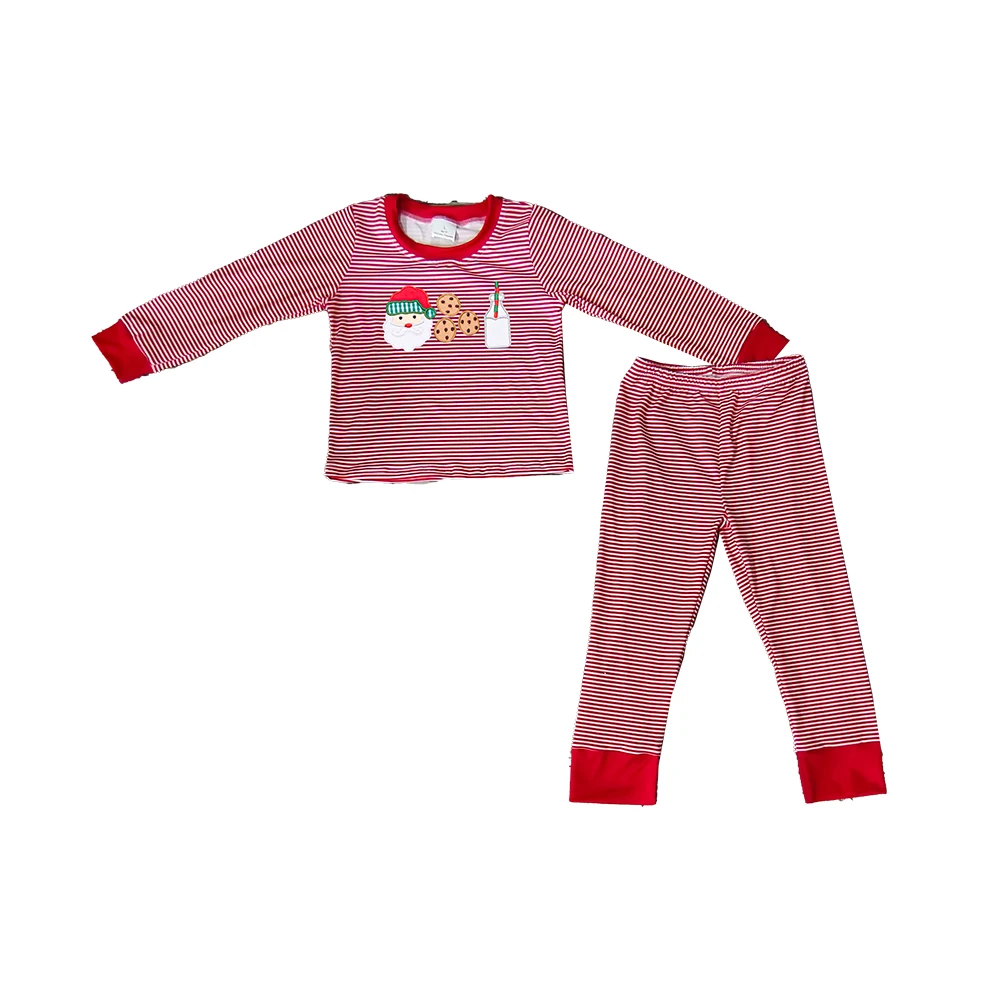 

Boutique Christmas Pajamas Sets Milk Cookie Santa Boys Girls Sleepwear outfits