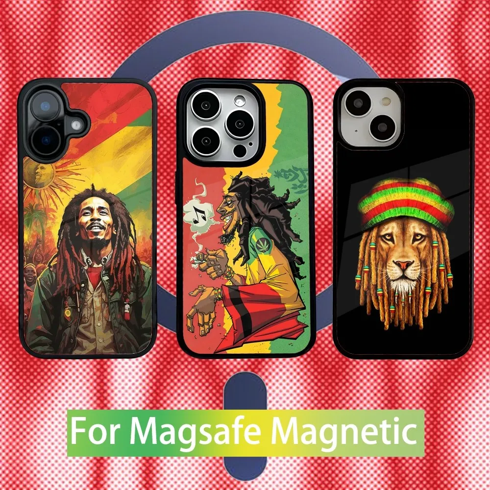 

B-Bob M-Marley Reggae OG Phone Case For iPhone 16,15,14,13,12,11,Pro,Max,Plus,Mini New Magsafe Magnetic Wireless Charging