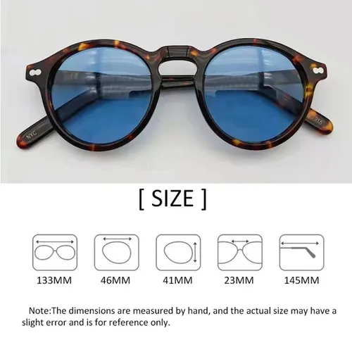 Imagen 2 del producto Gafas de sol polarizadas para hombre, gafas de sol redondas Retro para mujer, marca Johnny Depp Miltzen, montura de acetato, pantalla UV400