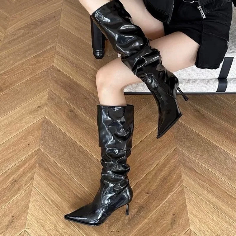 2024 New Women\'s Boots High Heel Over the Knee Boots Back Zipper Fashion Personalized Boots