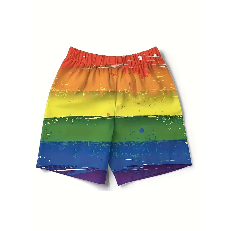 Stylish Colorful 3D Print Gym Shorts Mens Summer Casual Loose Shorts with Pockets Athletic Workout Running Jogging Track Shorts