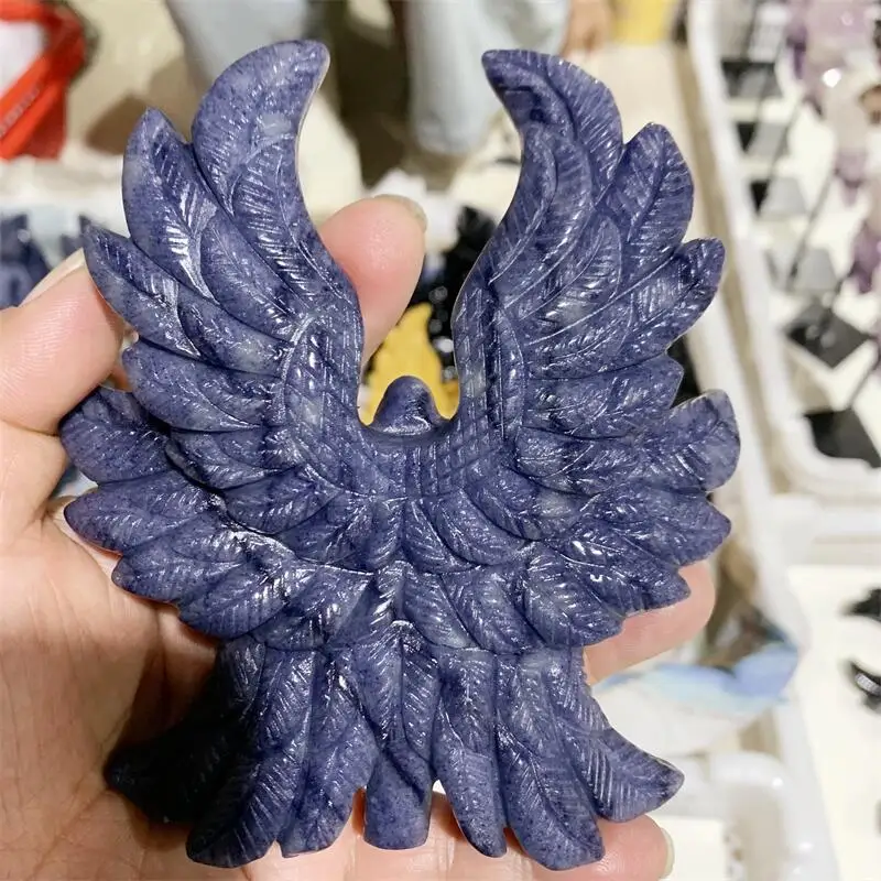 Natural Blue Aventurine Seraph Angel Carving Stand Energy Gemstone Healing Stone Home Decoration Gift 1PCS