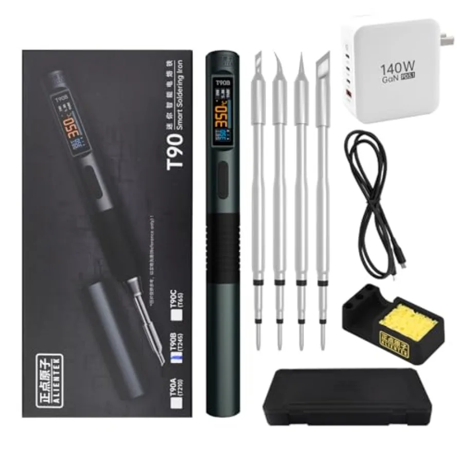 

T90 Smart Soldering Iron 140W PD3.0 QC Fast Heating Digital Soldering Pen with LCD Display, Portable USB‑C Soldering Tool for E