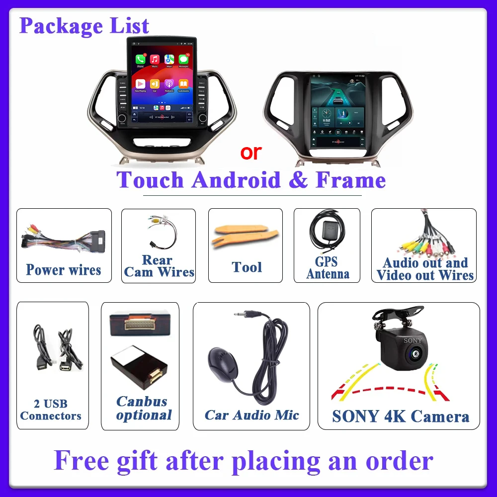 Android 15 Car Radio For Jeep Cherokee 5 KL 2014 - 2018 Screen GPS Navigation Carplay DVD No 2din 4G Wifi 2k Video Autoradio BT