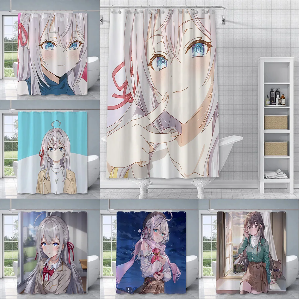 Anime A-Alya Sometimes Hides Feelings Shower Curtain Waterproof Polyester Fabric Bath Curtains Home Bathroom Curtain With Hook