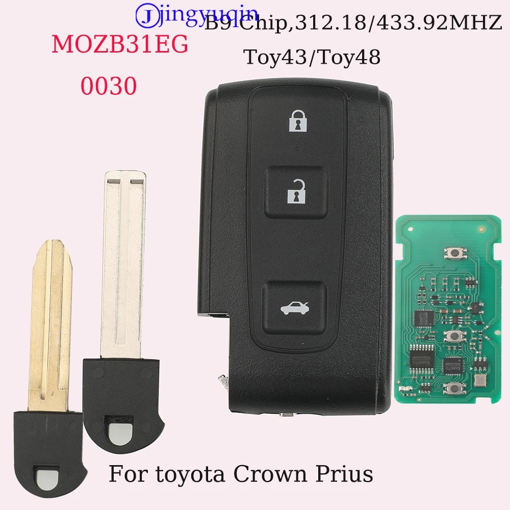 

jingyuqin 0030 MOZB31EG B9 Chip Remote Car Smart Key For Toyota Crown Prius 312.18/433.92Mhz TOY43/TOY48 BLADE
