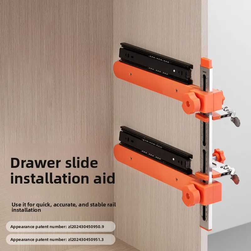 Stainless Steel Drawer Slide Installation Aid-Adjustable Quick & Precise Tool for Hassle-Free Assembly