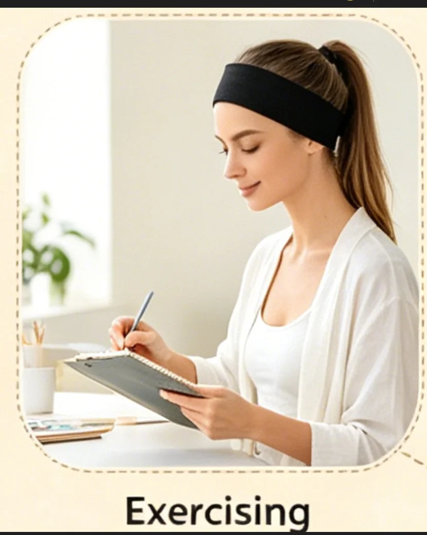 Women Black Elastic Yoga Headband Soft Non-slip Sweatband Face Wash Makeup Sports Headscarf Autumn Winter Outdoor College Party Travel Hair Accessories